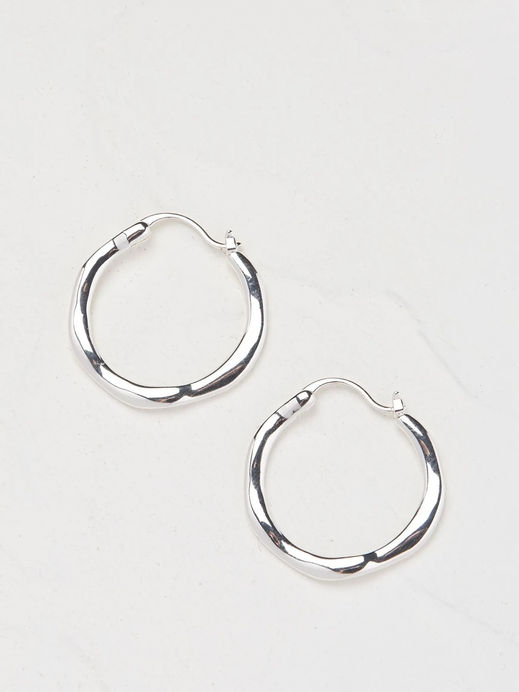 FatFace Hammered Hoops Silver Shop