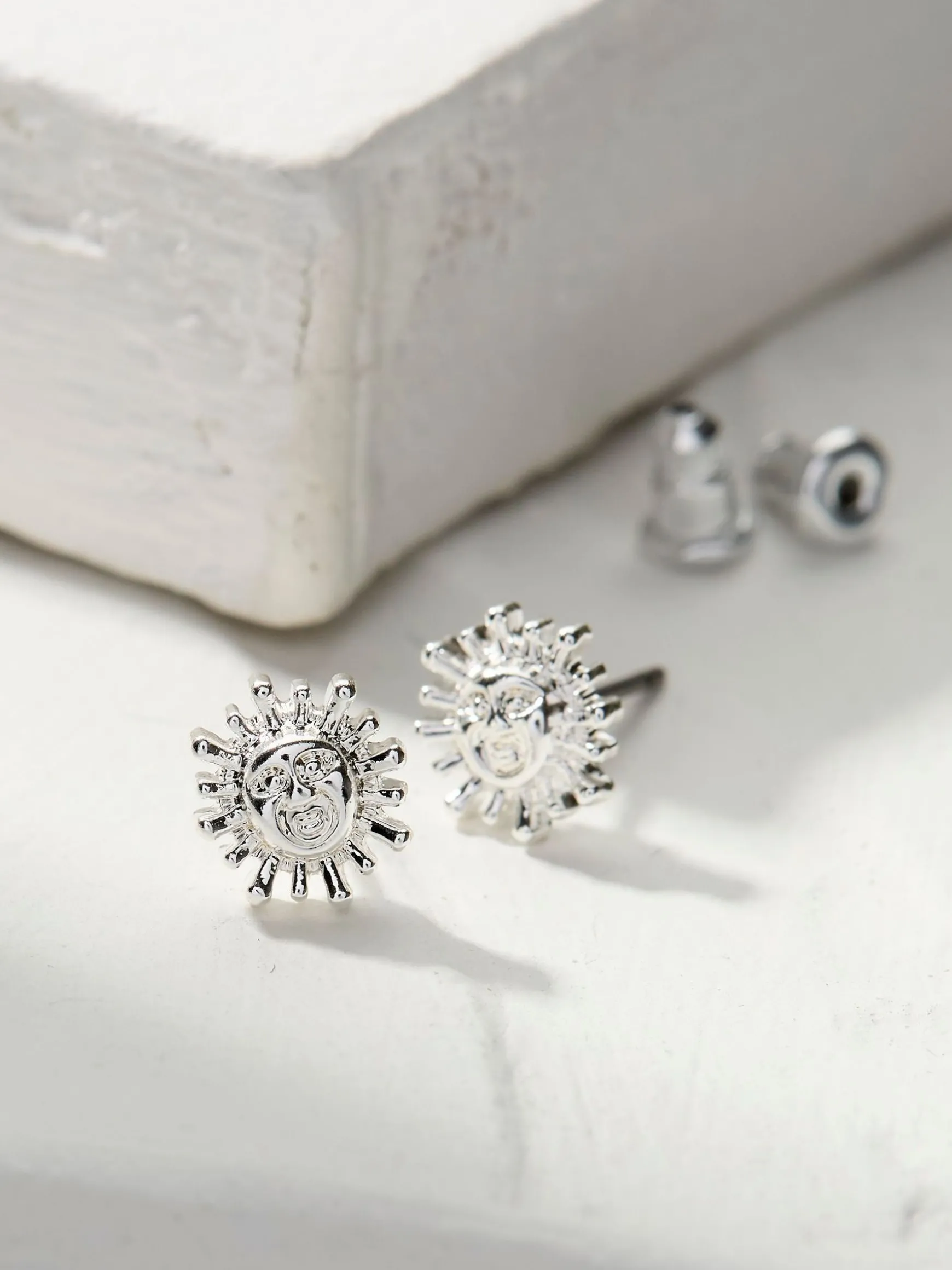 FatFace Tone Abstract Stud Earrings Silver Cheap