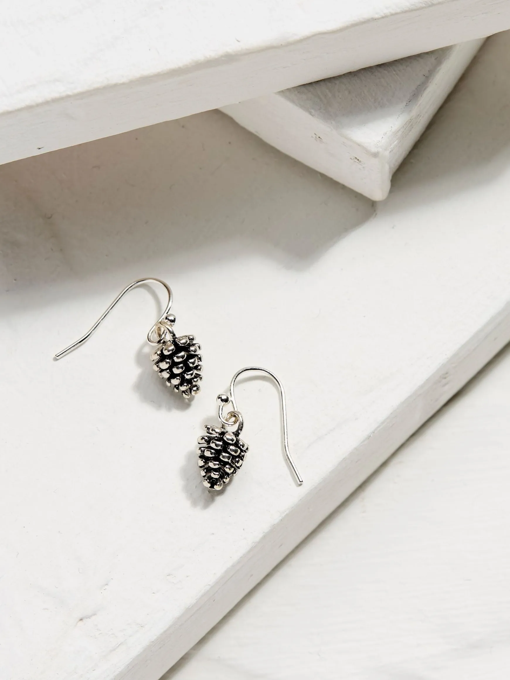 FatFace Pinecone Earrings Silver Tone Cheap