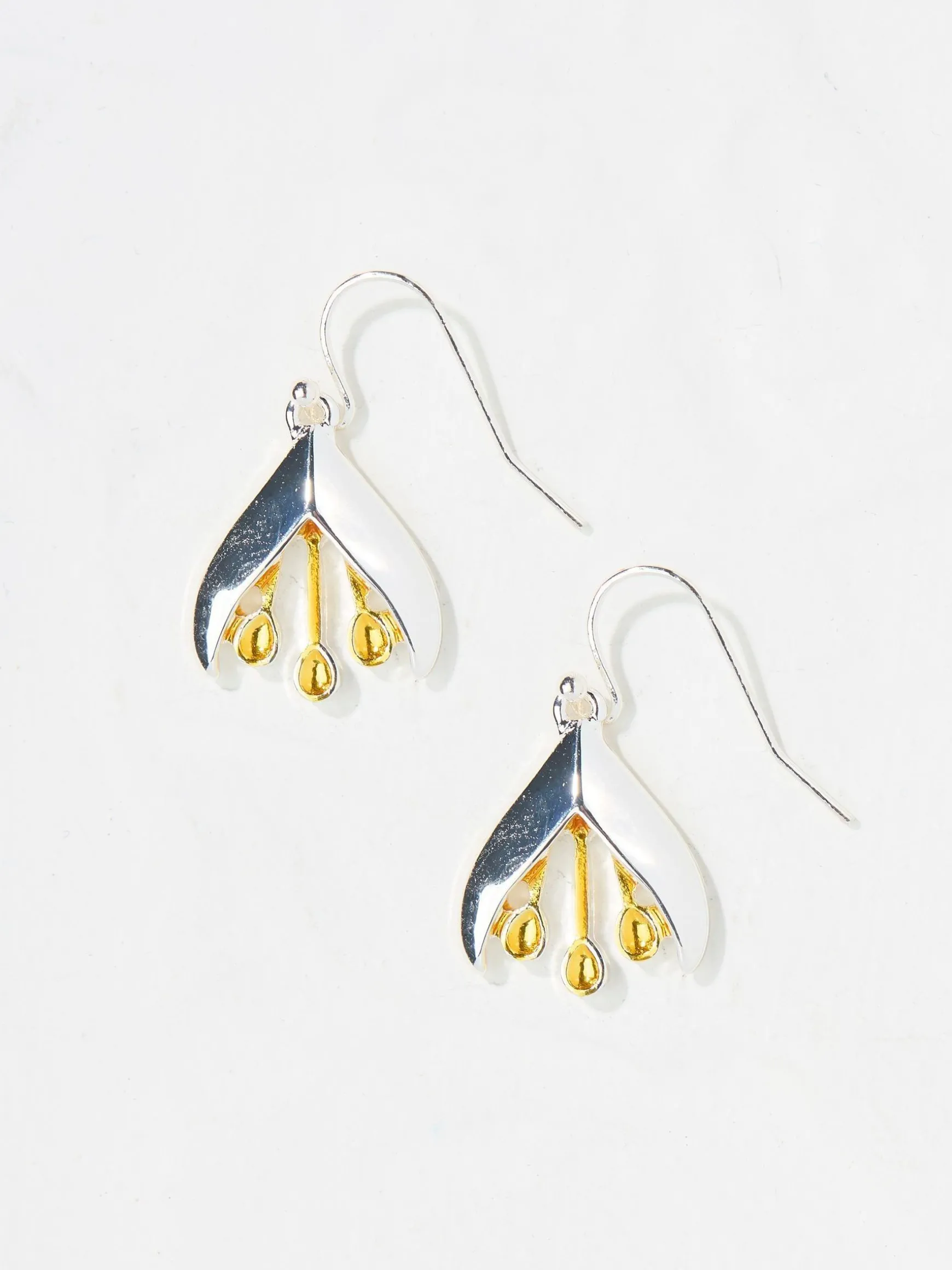 FatFace Tulip Drop Earring Silver Tone Flash Sale