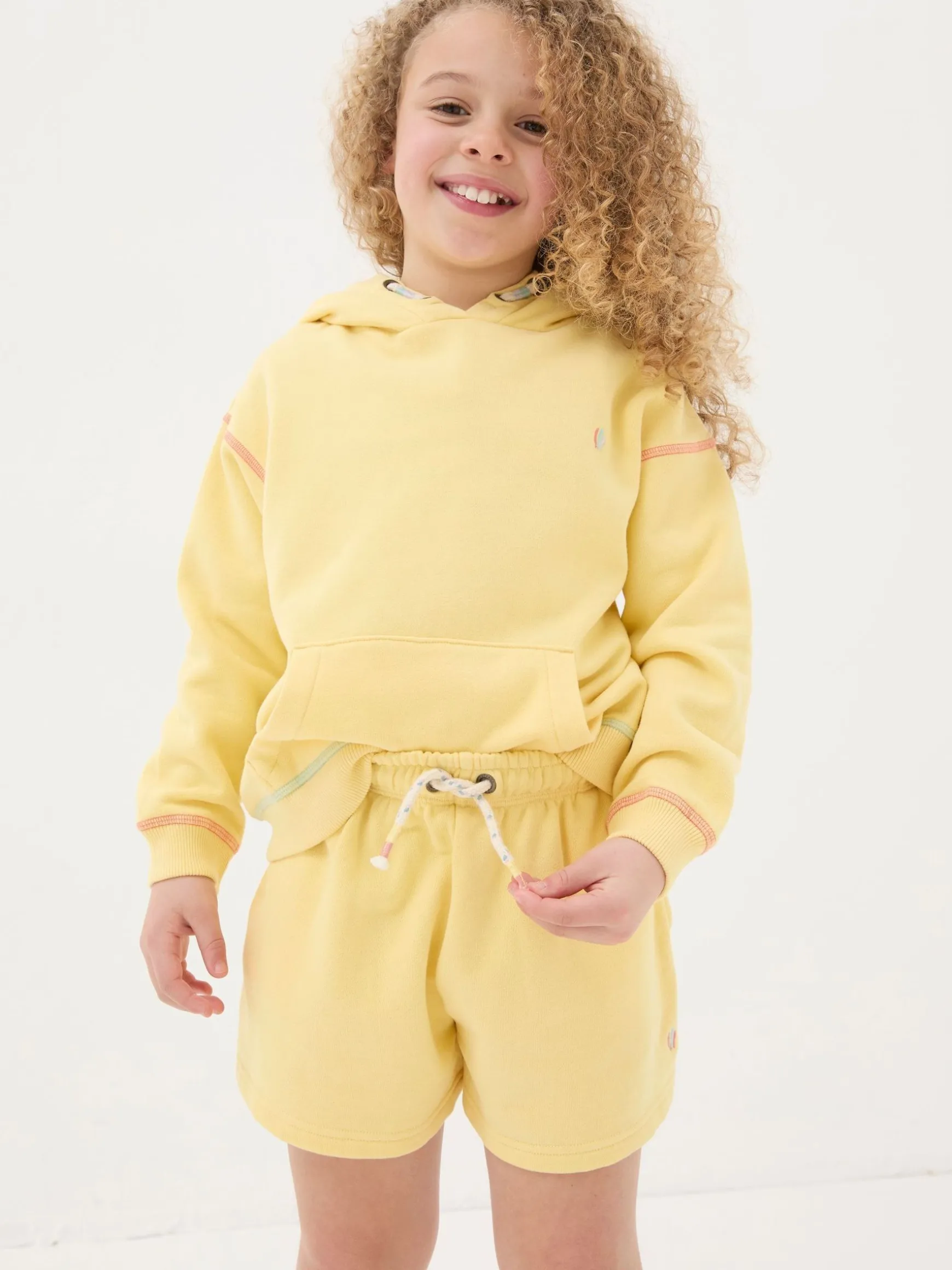 FatFace Sophia Sweat Shorts Yellow New