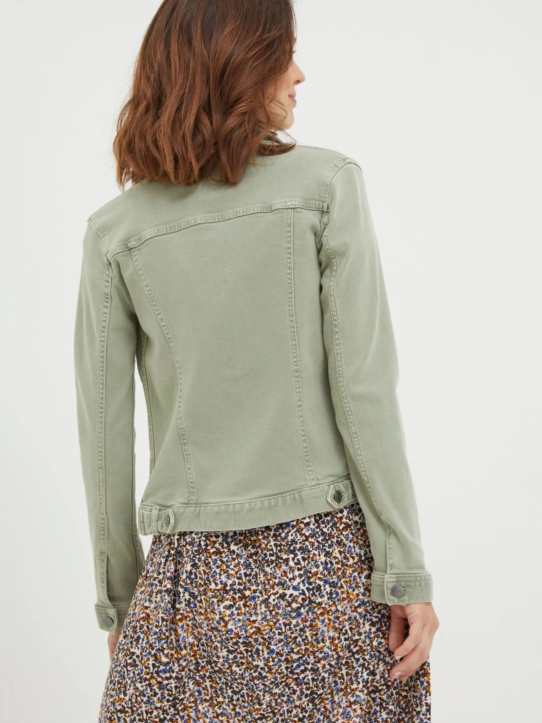 FatFace Tasha Denim Jacket Light Green Cheap