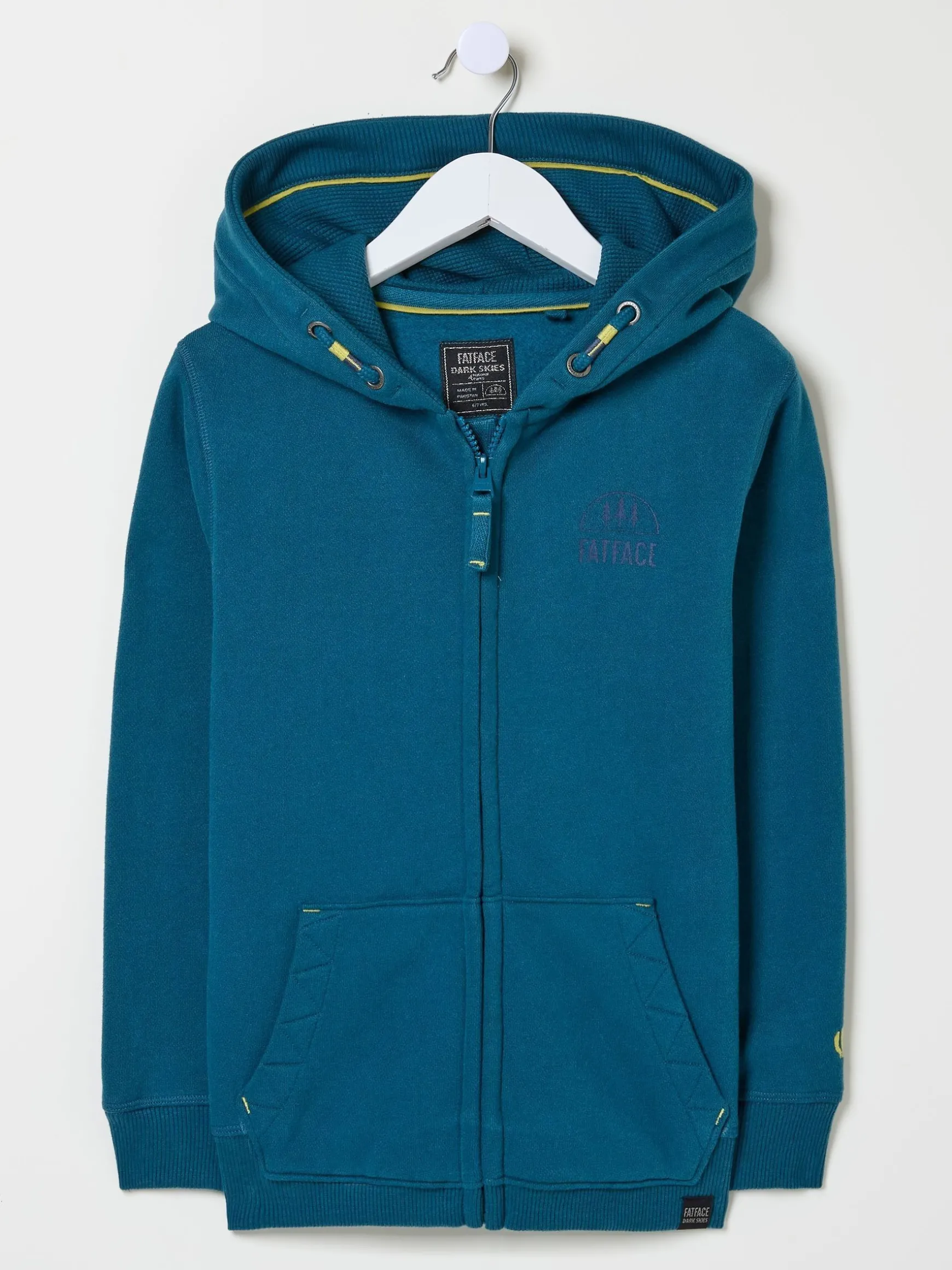 FatFace Animal Zip Through Hoodie Teal Blue Hot