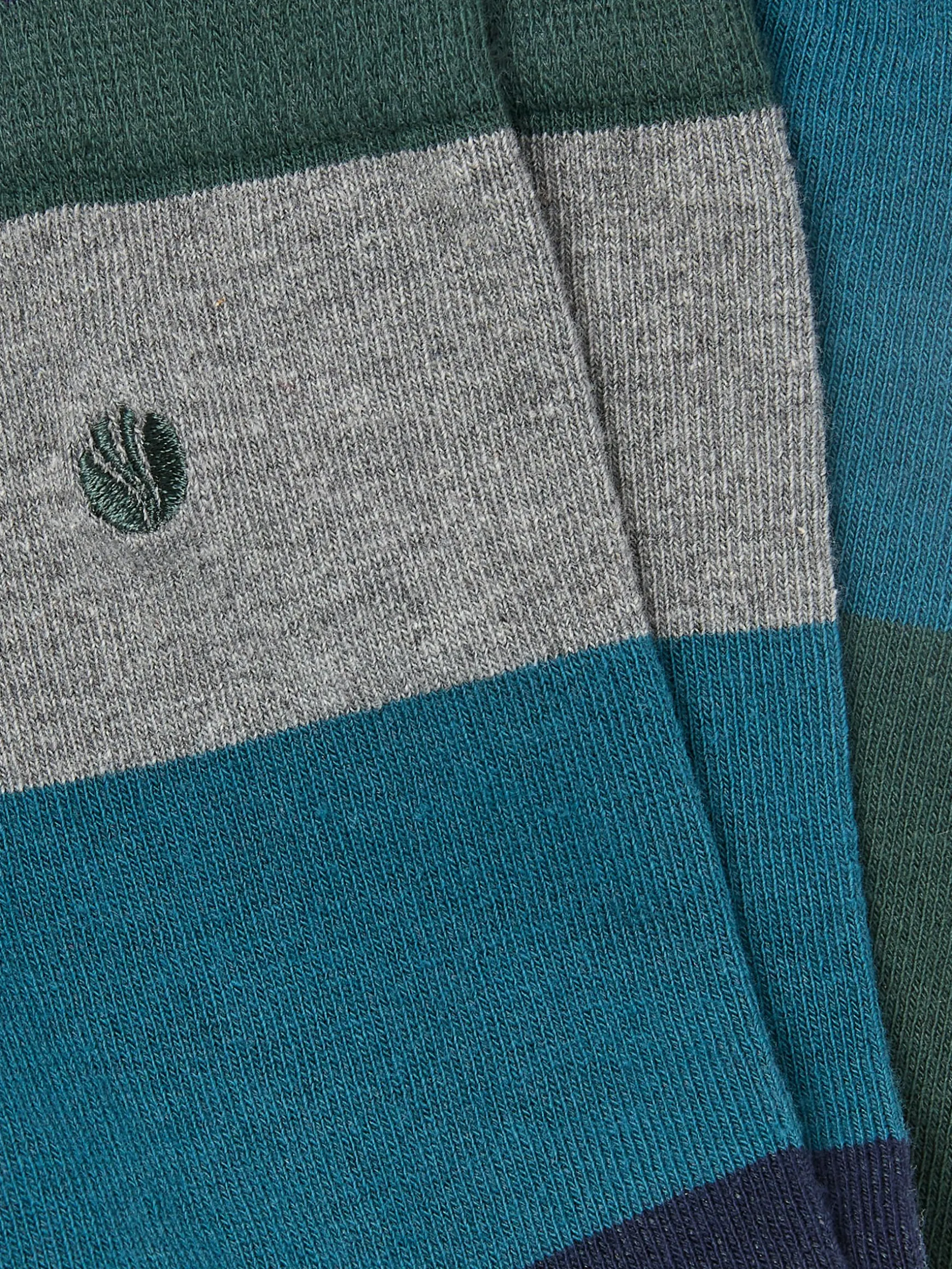 FatFace Mens Stripe Leo Socks 1 Pack Teal Blue Clearance