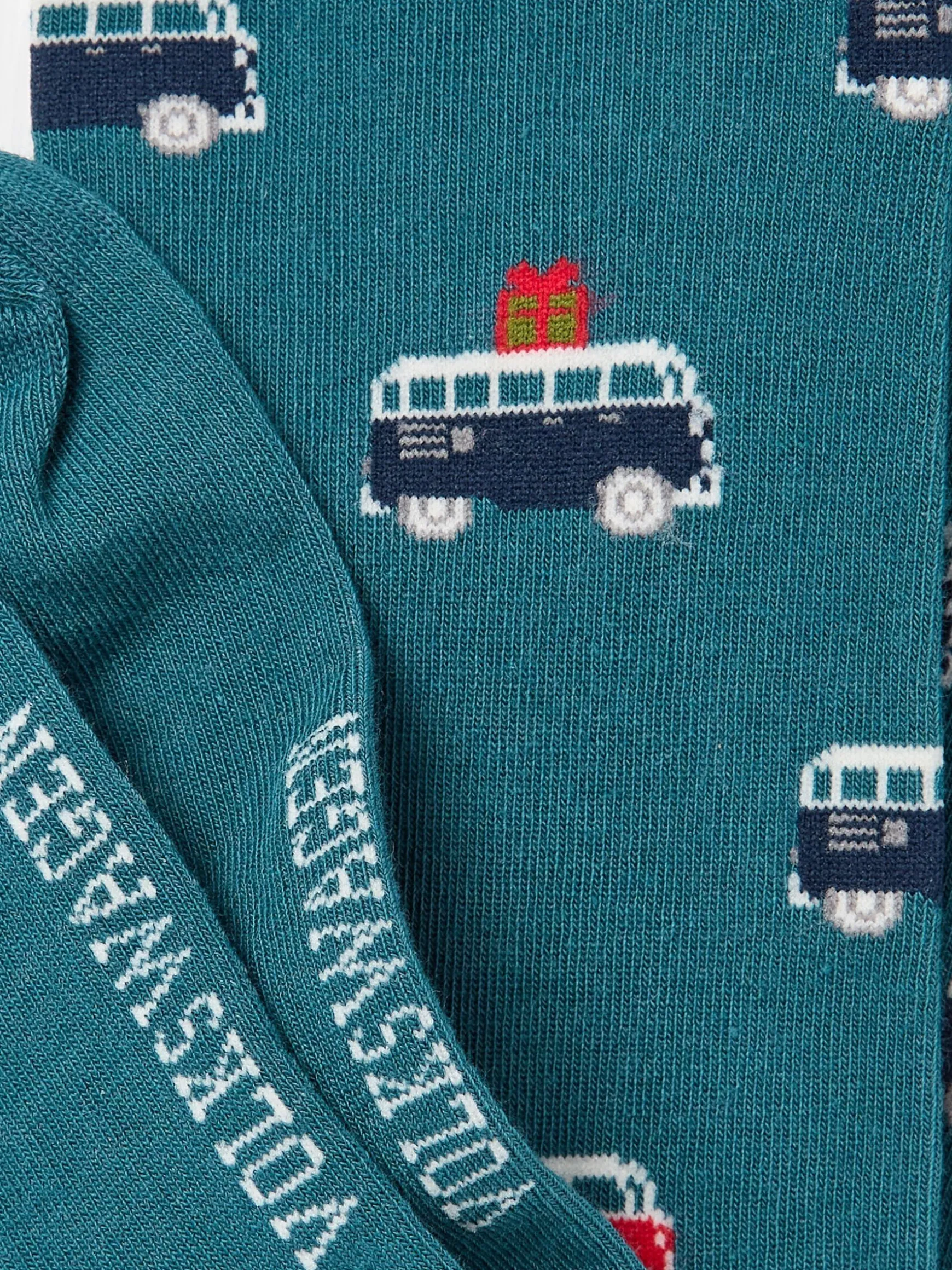 FatFace Mens VW Tree Socks 1 Pack Teal Blue Flash Sale