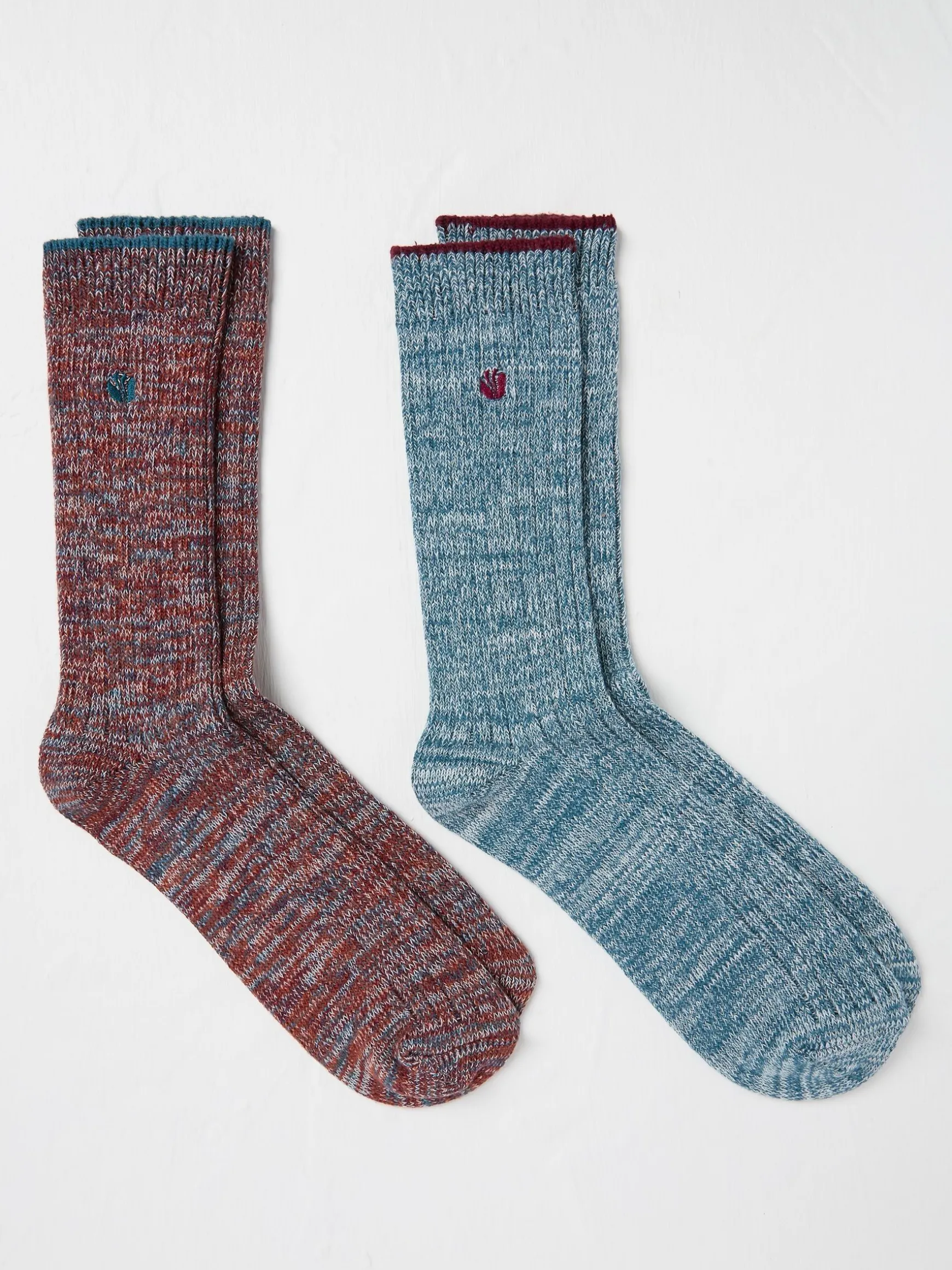 FatFace Nathan Socks 2 Pack Teal Blue Best