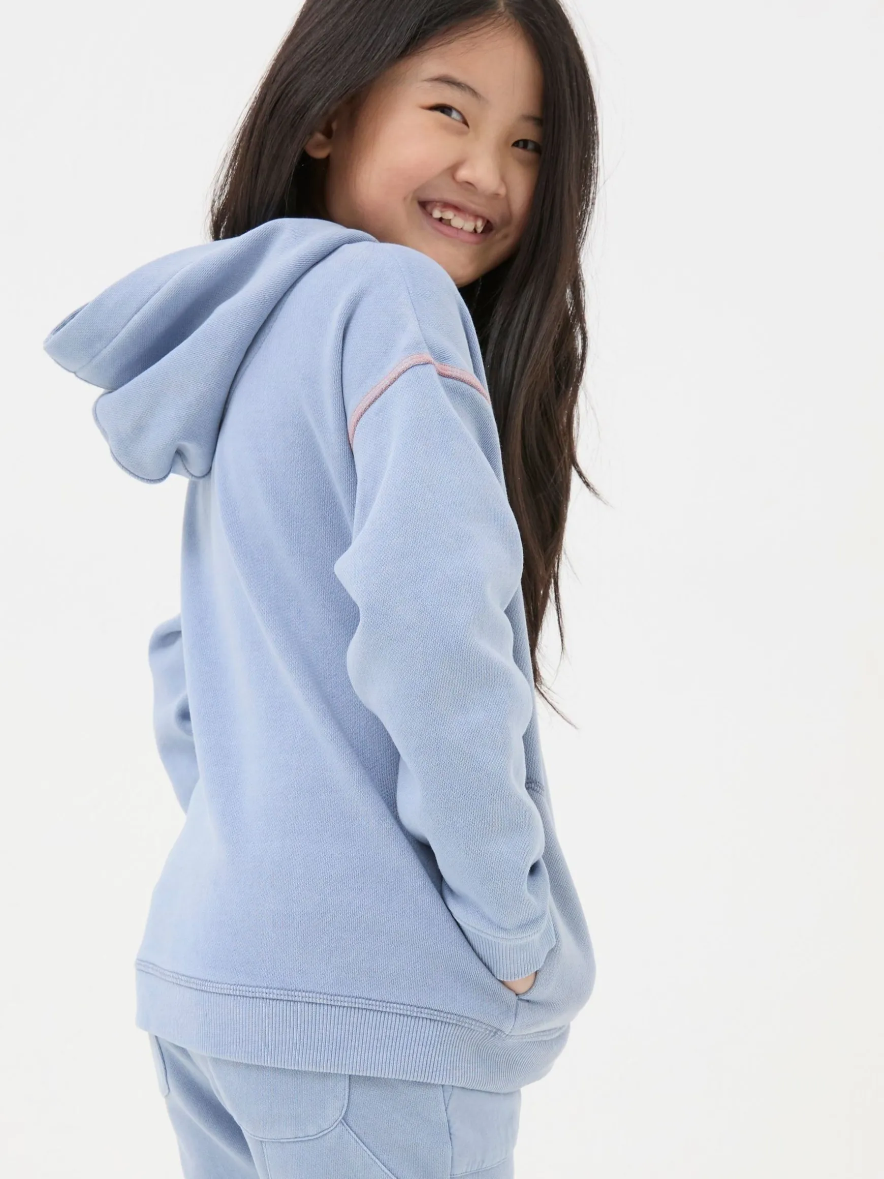 FatFace Textured Stripe Popover Hoodie Blue Best