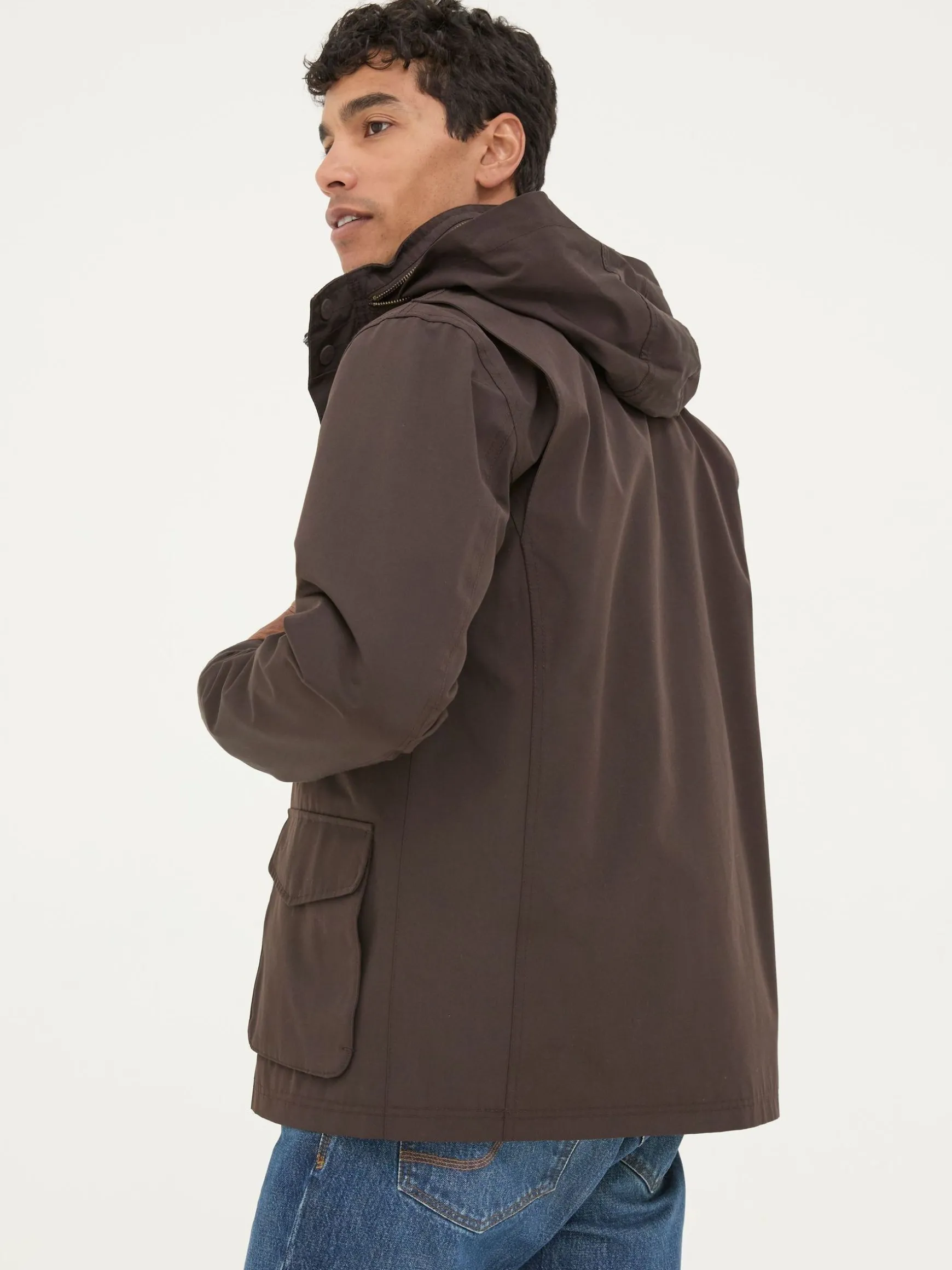 FatFace Truro Waterproof Jacket Dark Brown Discount