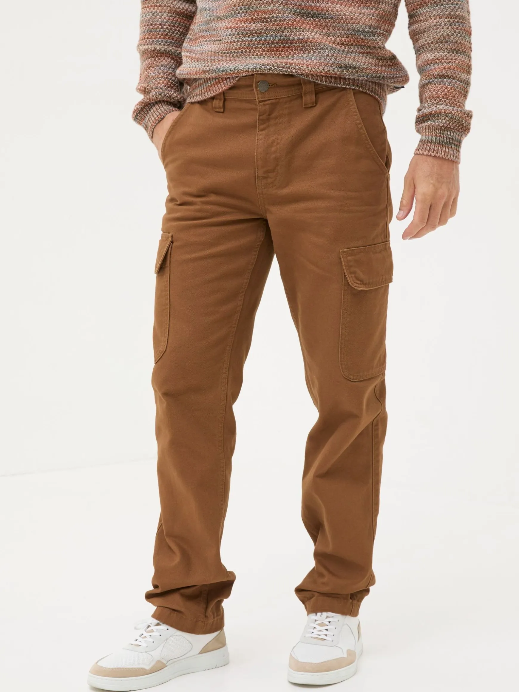 FatFace Wardly Canvas Cargo Trousers Brown Tan New