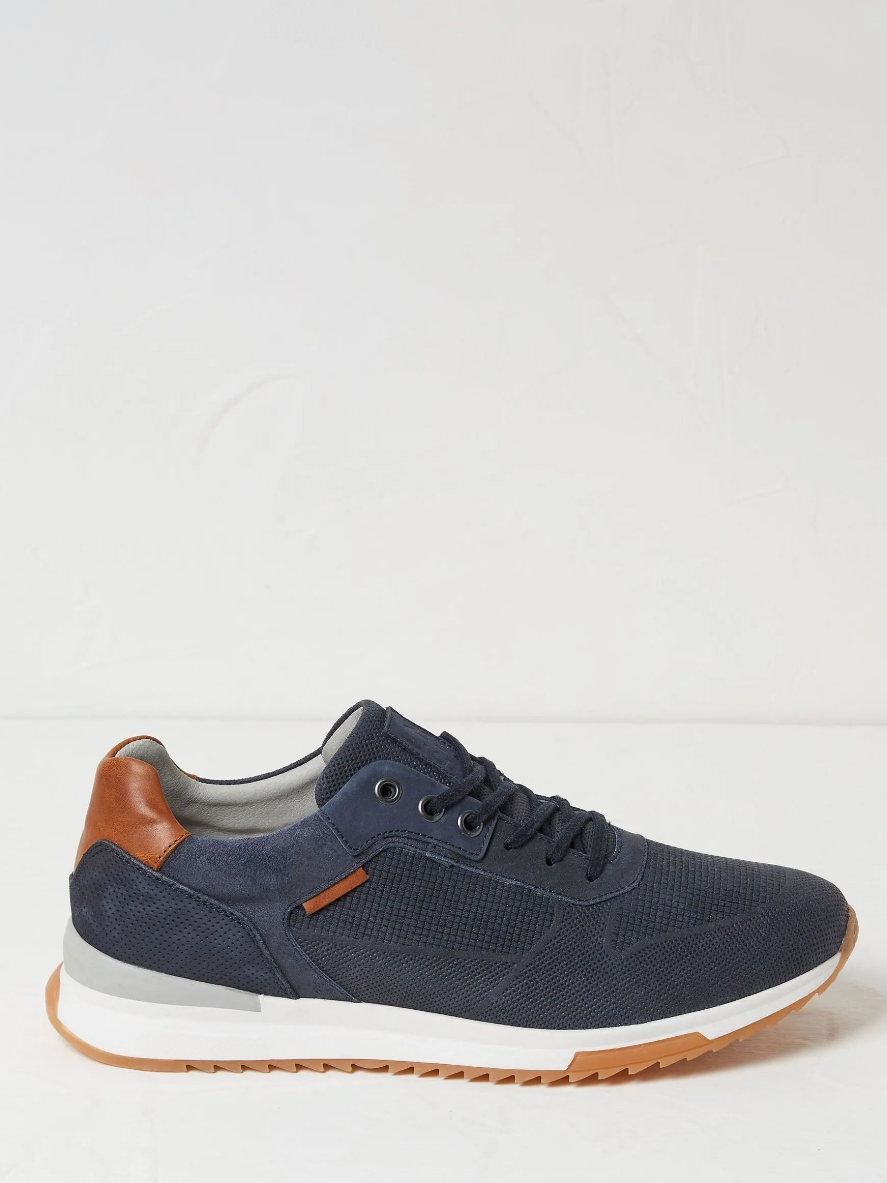 FatFace Wells Leather Runner Trainers Blue New