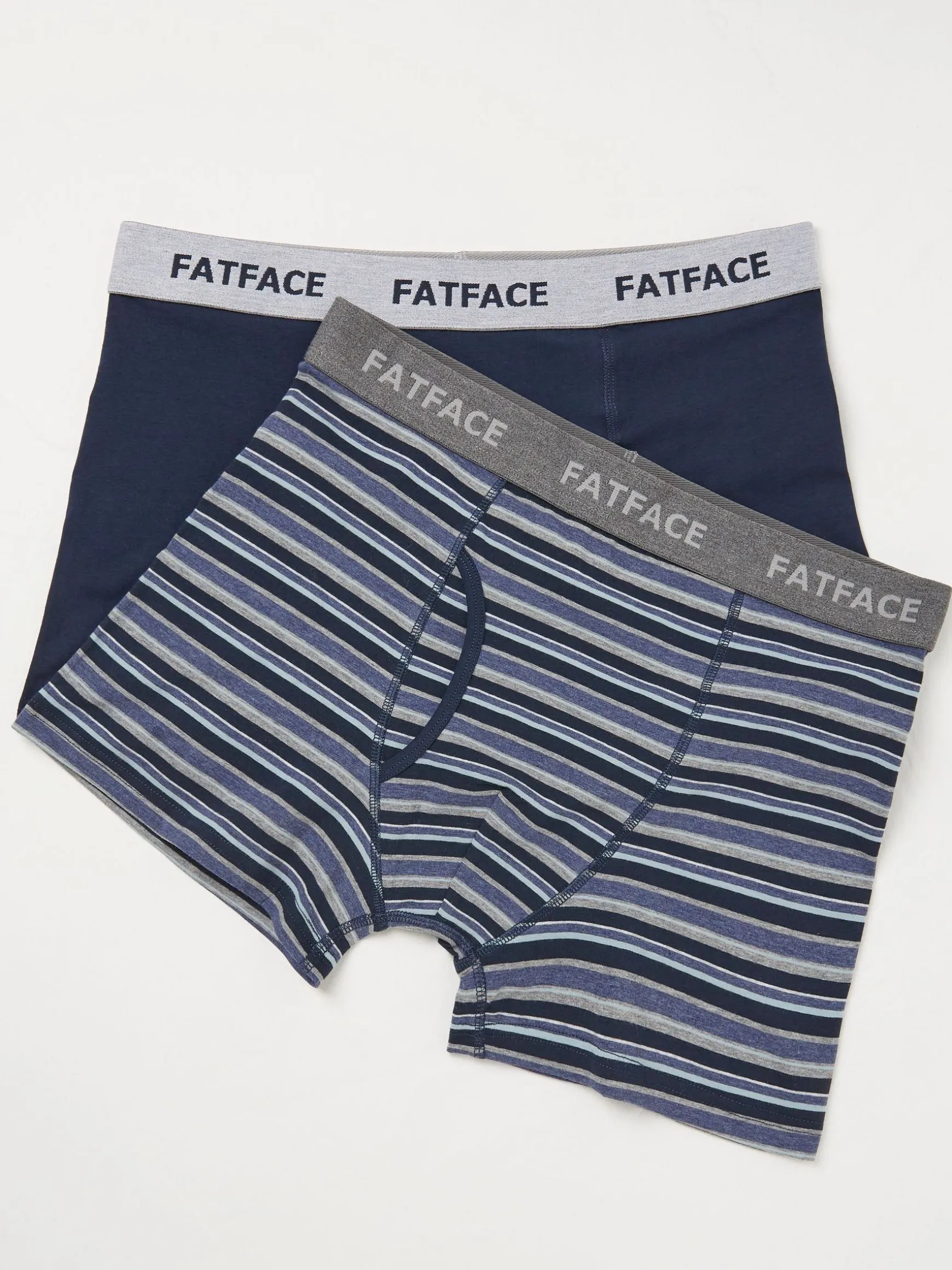 FatFace West Bay Stripe Boxers 2 Pack Blue Sale