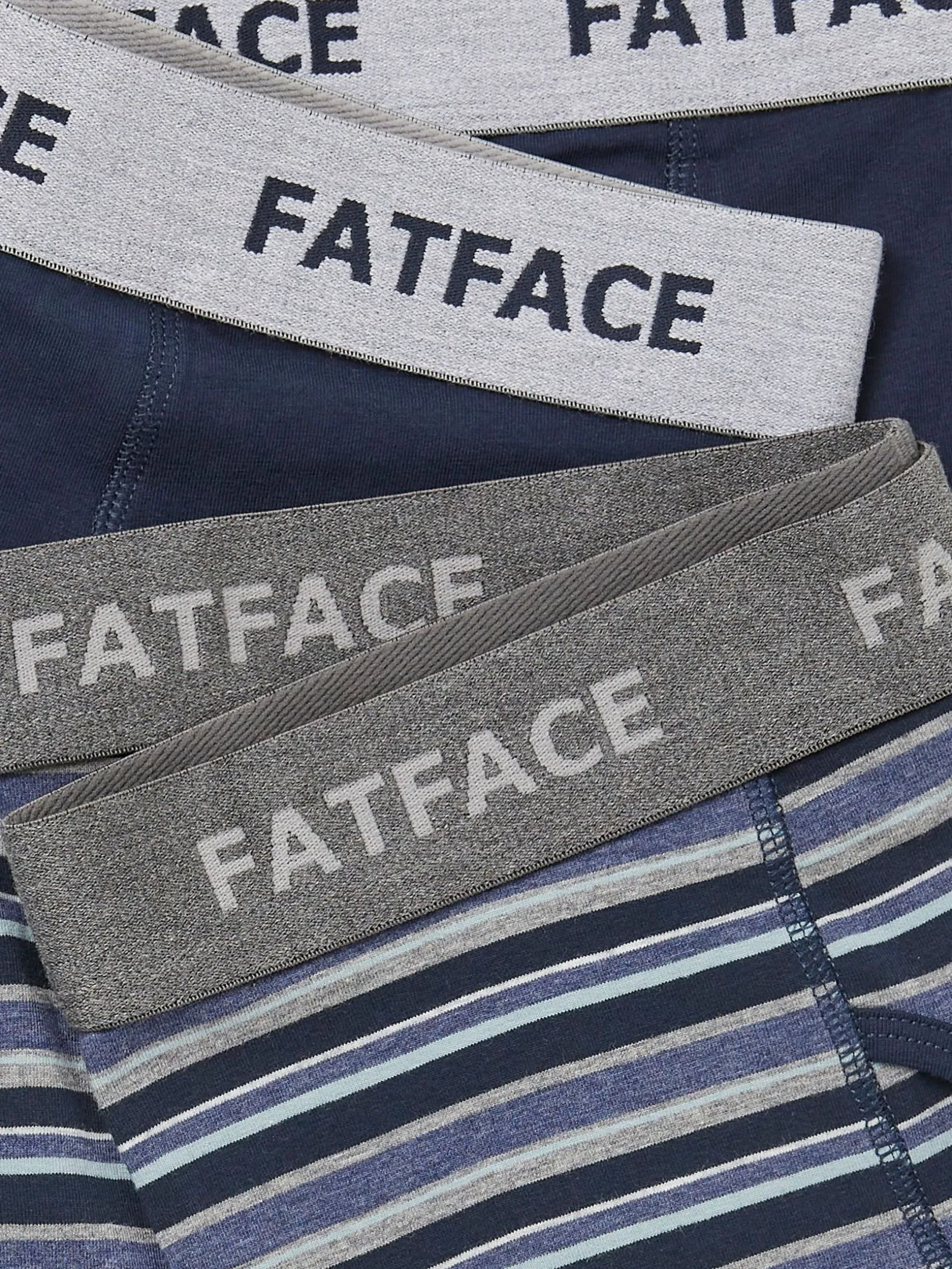 FatFace West Bay Stripe Boxers 2 Pack Blue Sale