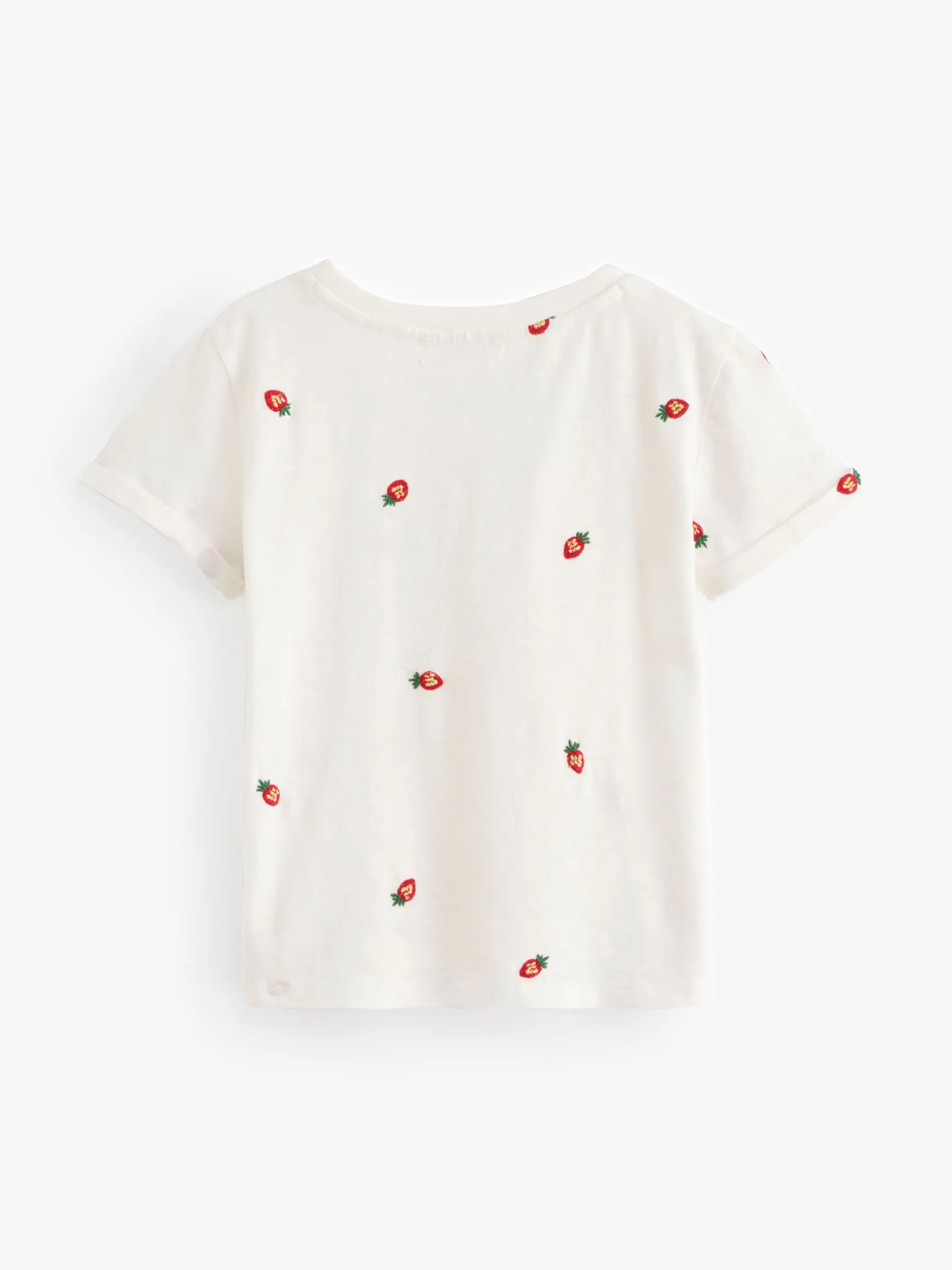 FatFace Fruit Emb 100% Cotton T-Shirt White Sale