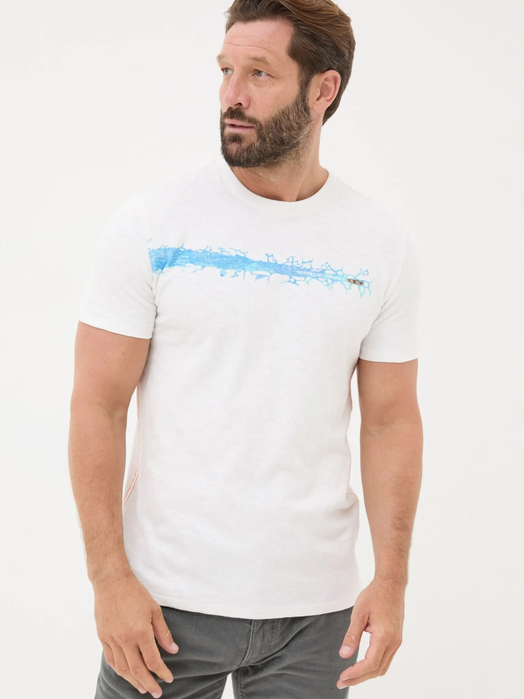 FatFace Ice Breakers 100% Cotton T-Shirt White Outlet