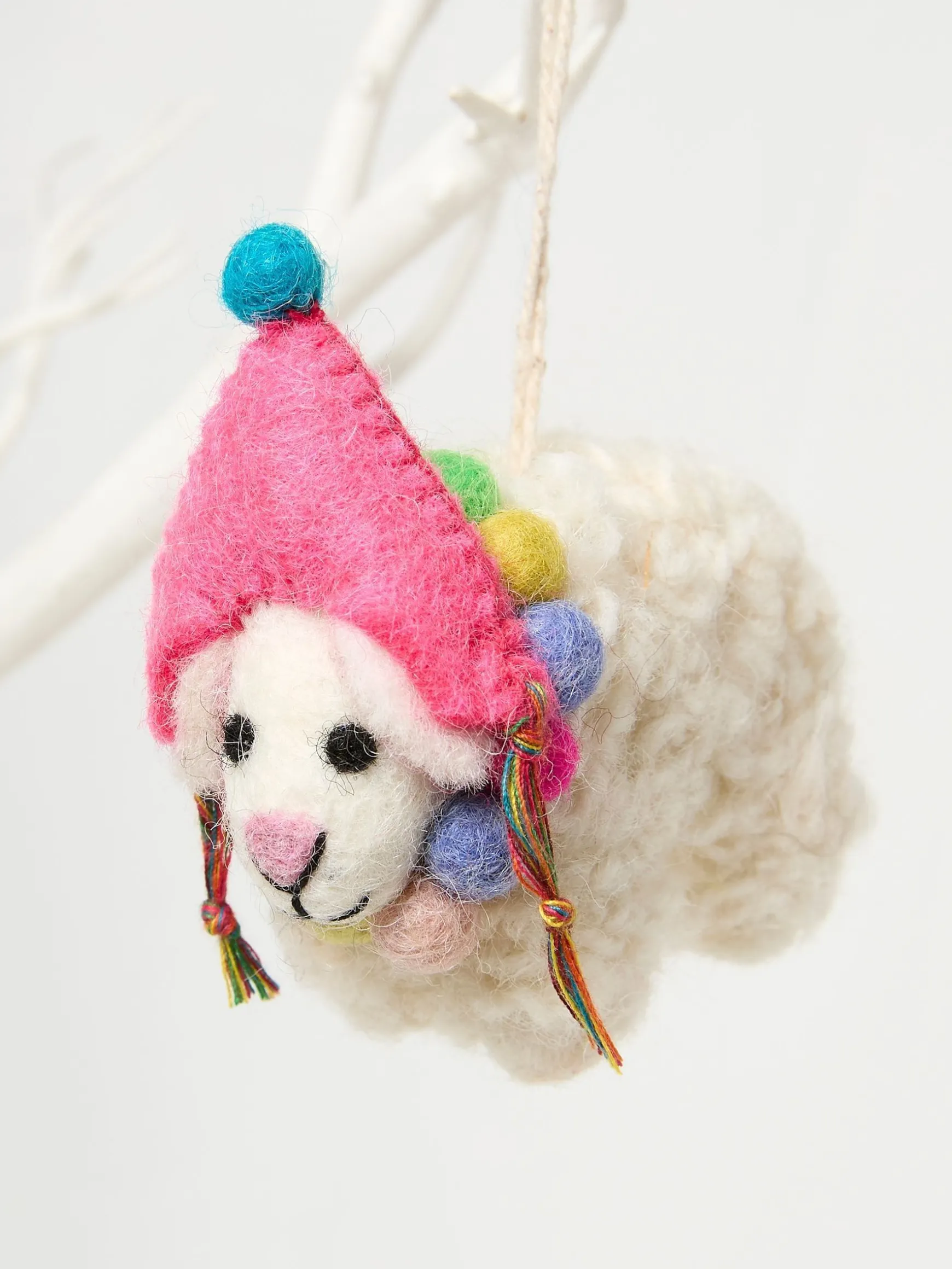 FatFace Shelly Sheep Felt Decoration White Fashion