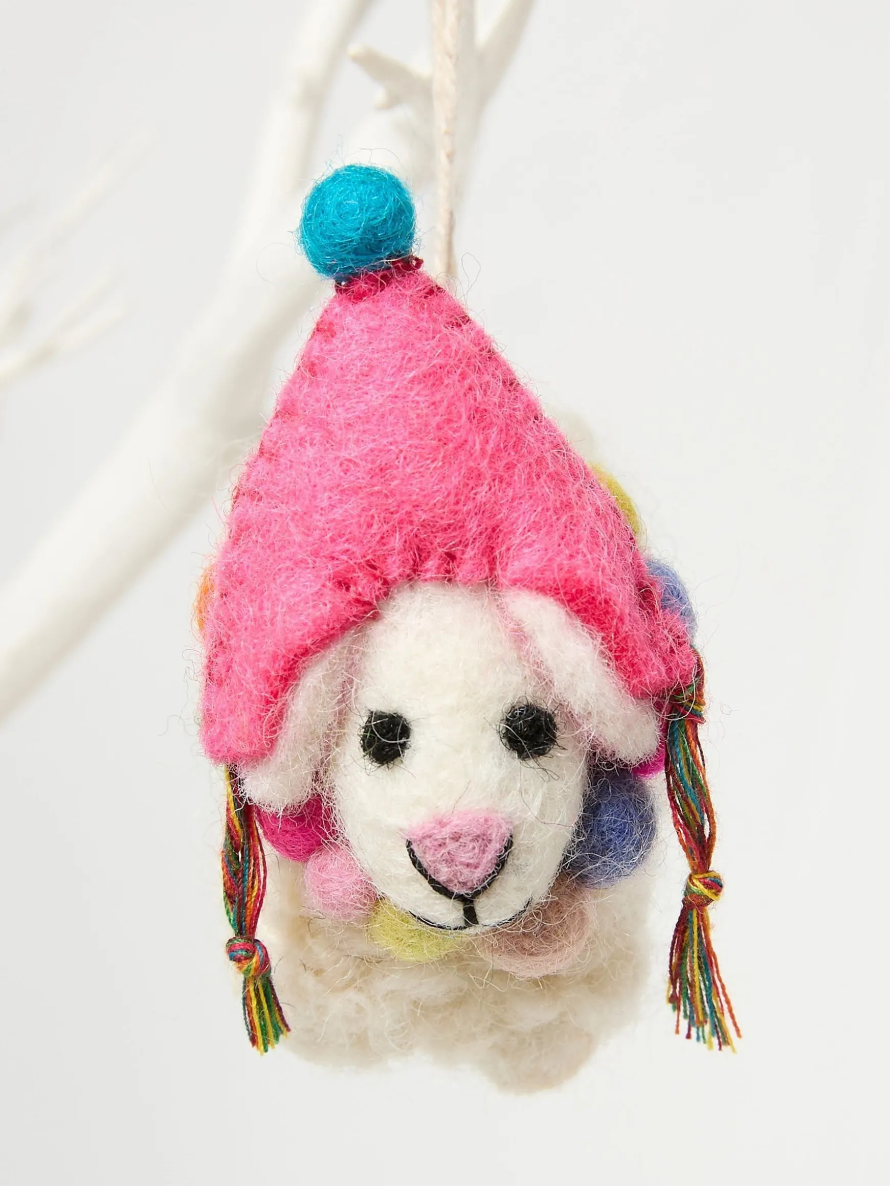 FatFace Shelly Sheep Felt Decoration White Fashion