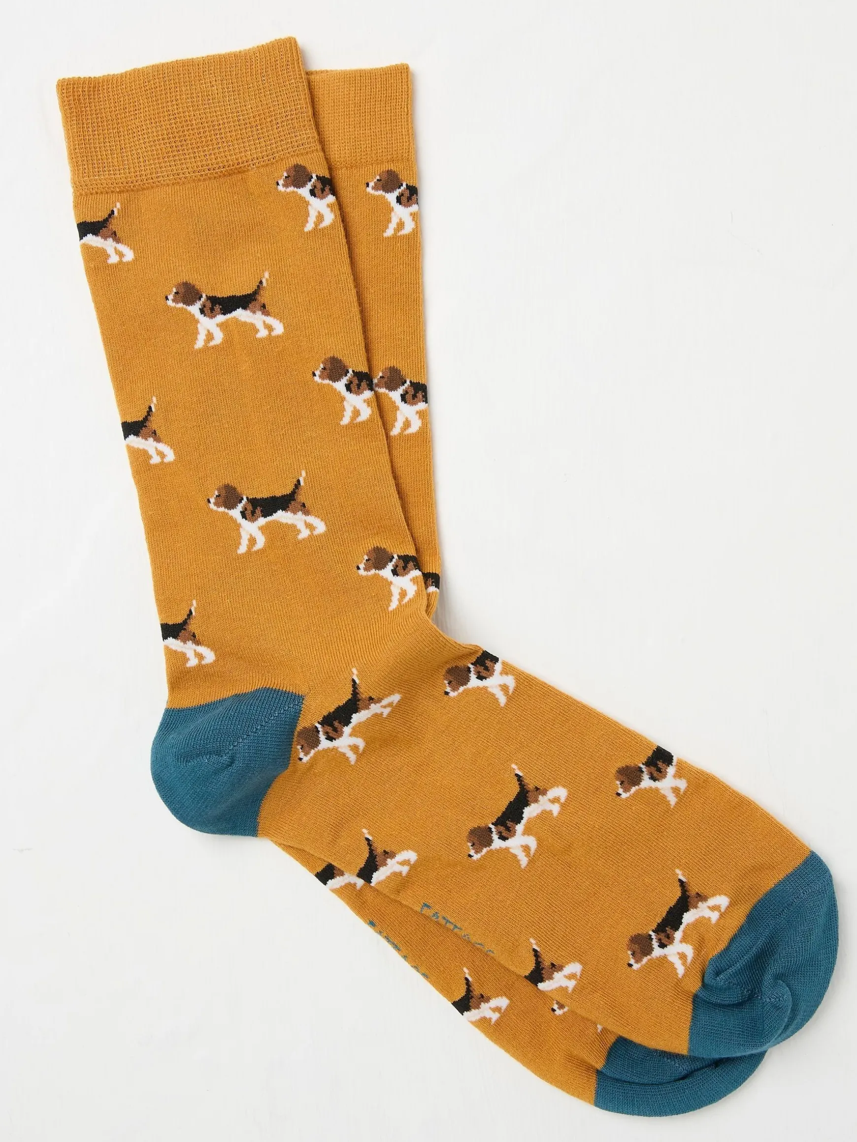 FatFace Beagle Socks Yellow Flash Sale