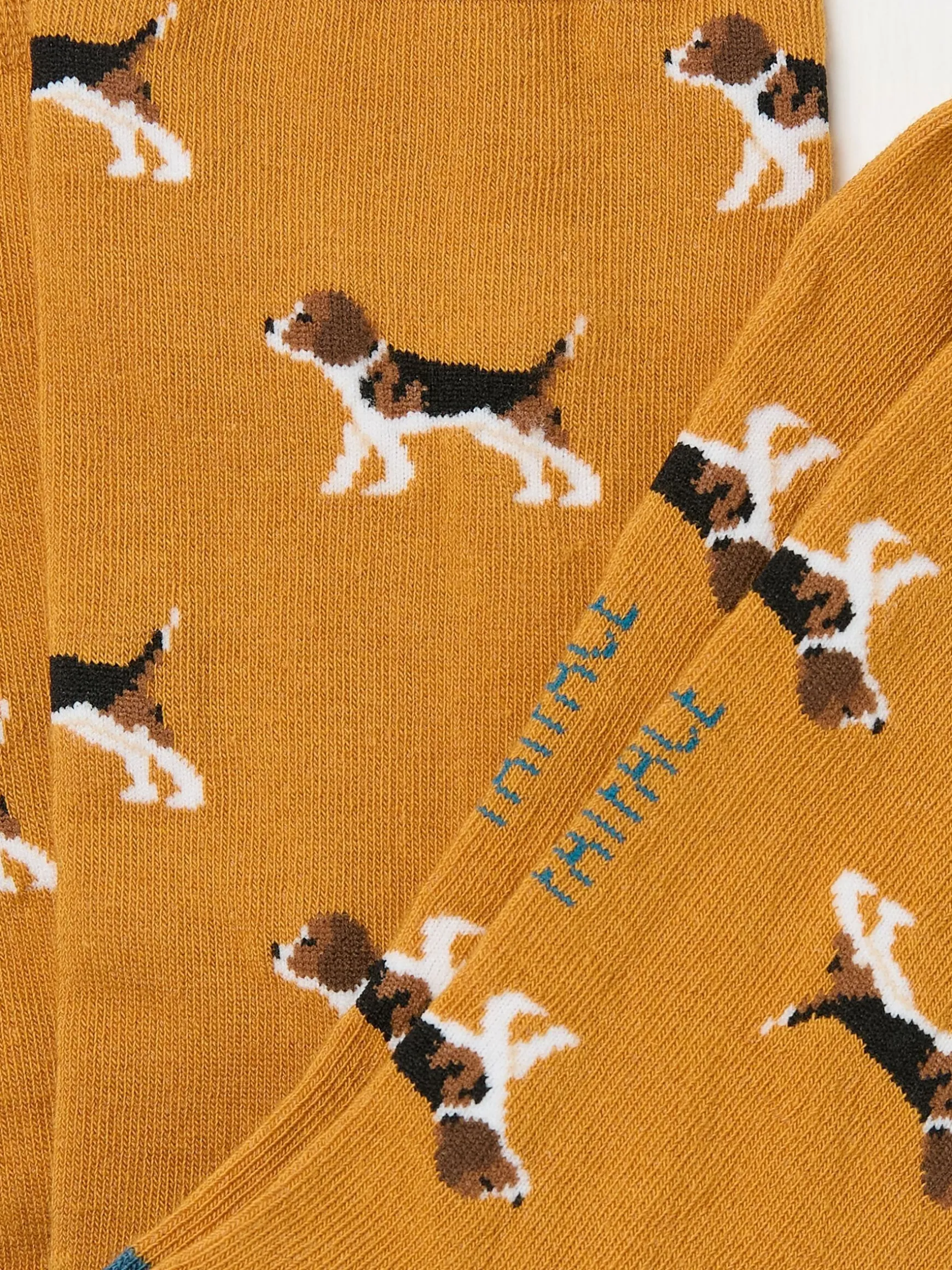 FatFace Beagle Socks Yellow Flash Sale