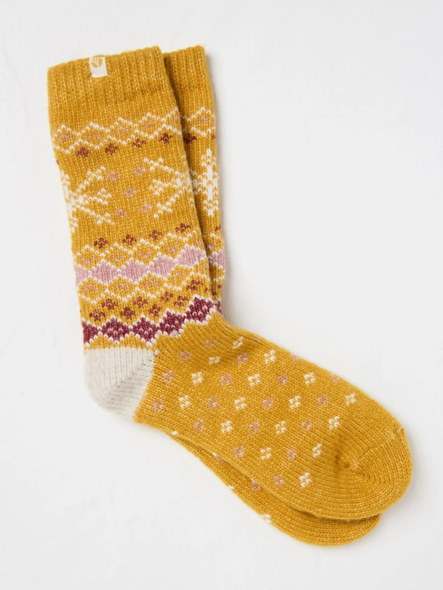 FatFace Fairisle Pattern Supersoft Socks Yellow Online