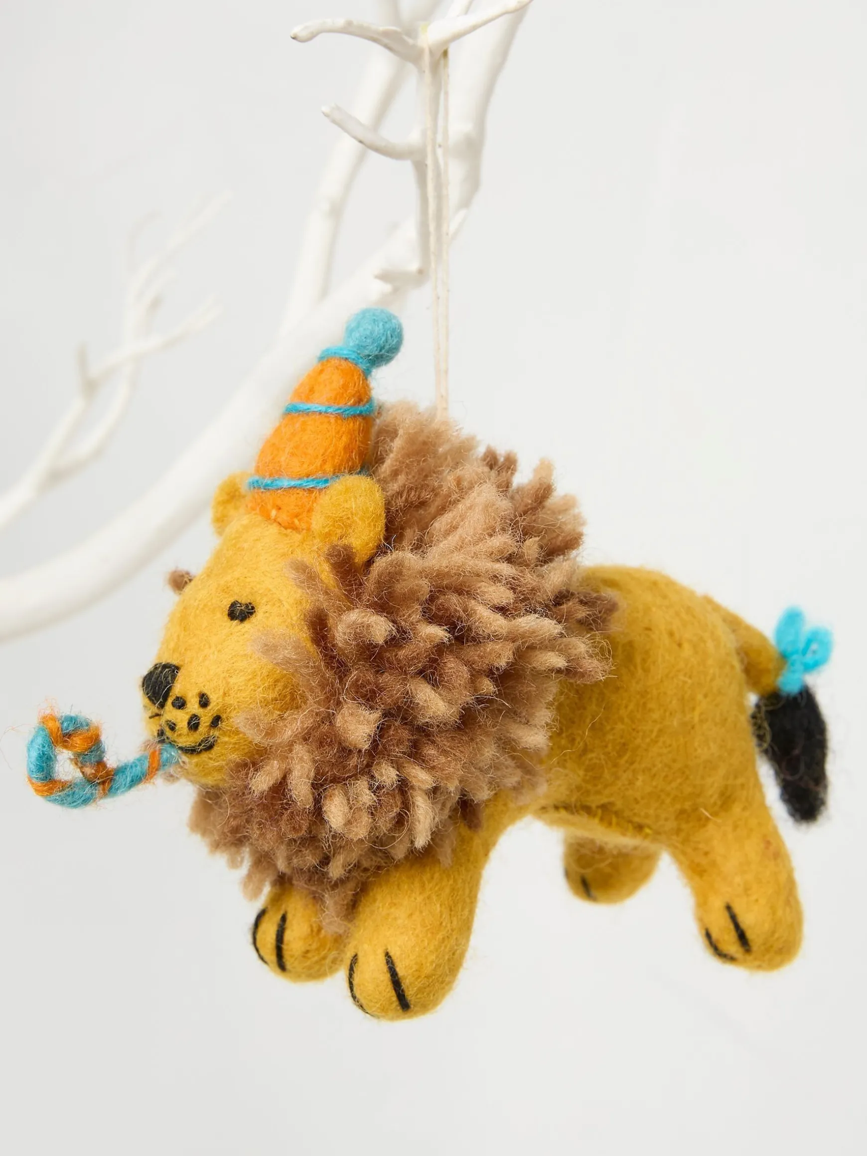 FatFace Leo Lion Print Felt Decoration Yellow Flash Sale